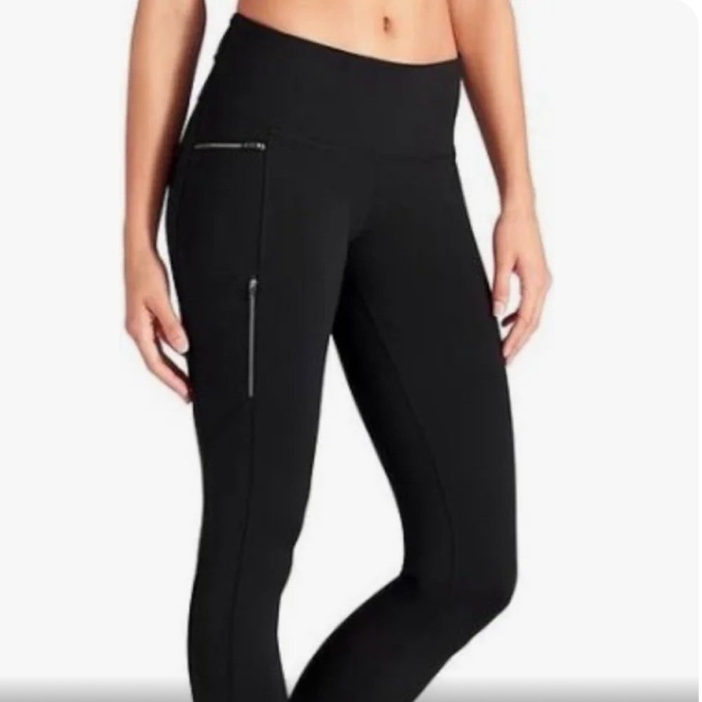 Athleta workout leggings with zipper detail - Black - Sz XS